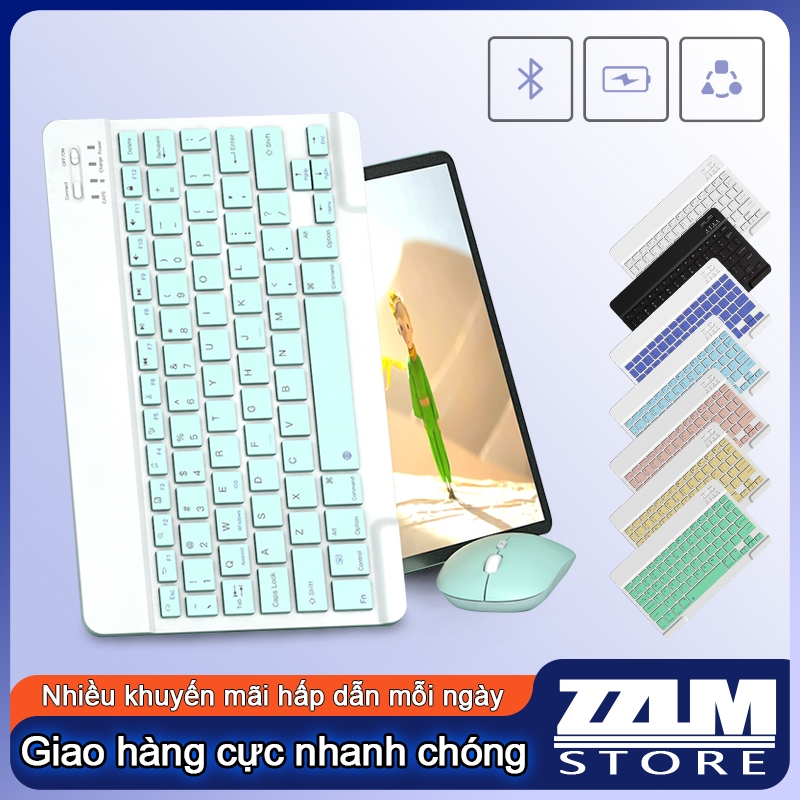 Bàn Phím/Chuột Không Dây Bluetooth Macaron Mini 10 Inch, (Thích Hợp Cho Cả Điện Thoại Di Động Và Máy Tính)Có Thể Sạc Lại