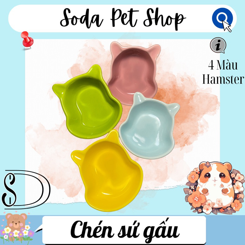Chén Sứ Gấu Cho Hamster