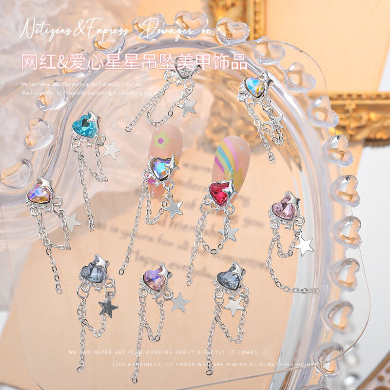 Charm Tim Đá Dây Trang Trí Móng
