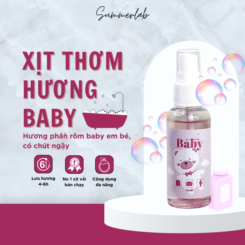 Xịt thơm quần áo hương Baby em bé - Xịt Thơm Quần Áo và Vải Fabric Perfume Hương em bé