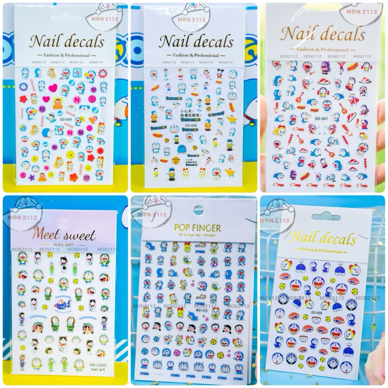 Sticker nail dán móng Doraemon Doremon