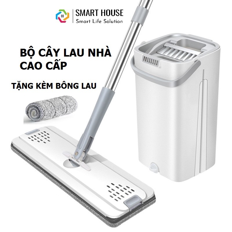 Cây Lau Nhà Tự Vắt Thông Minh MOPScratch, Chổi Lau Nhà 360 Độ Kèm Thùng 2 Ngăn Tách Nước Bẩn Cao Cấp