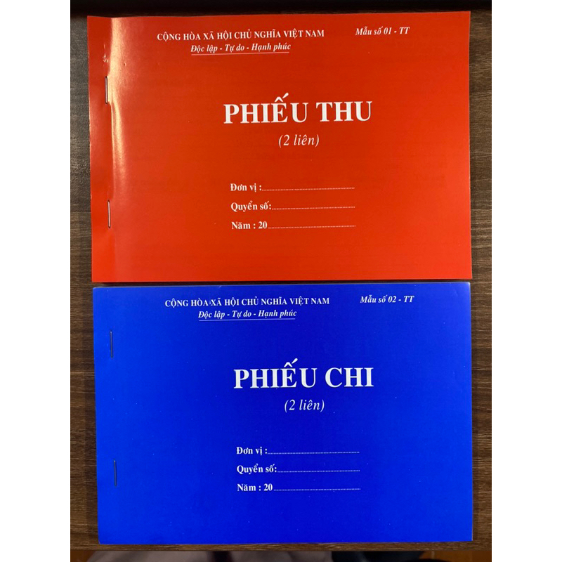 Phiếu thu chi 2 liên