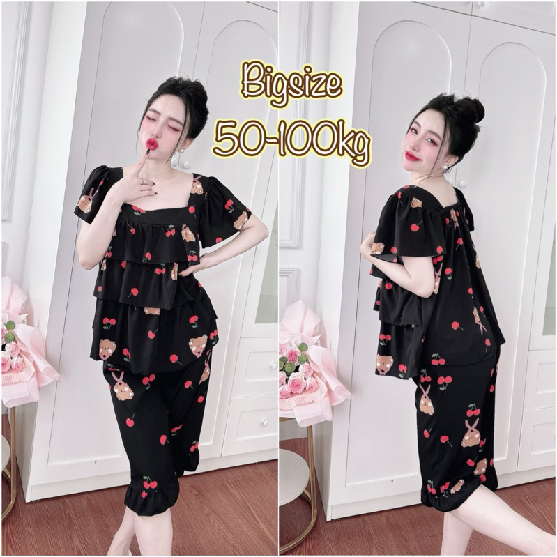 (Bigsize) Đồ bộ Lụa Nhật Form chuẩn Bigsize - Chất mát