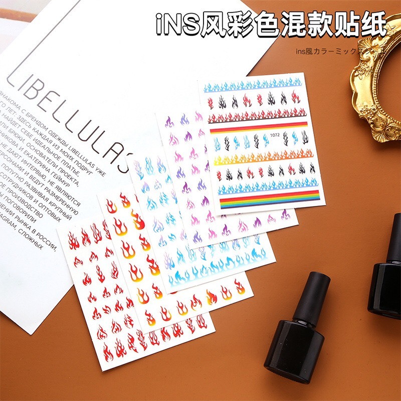 Sticker & Decal dán móng tay lửa