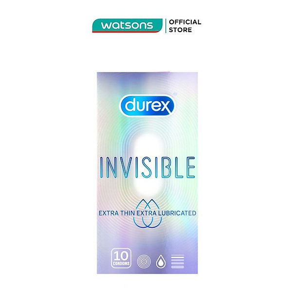 Bao Cao Su Durex Invisible Extra Thin/Lubri 10 cái/Hộp