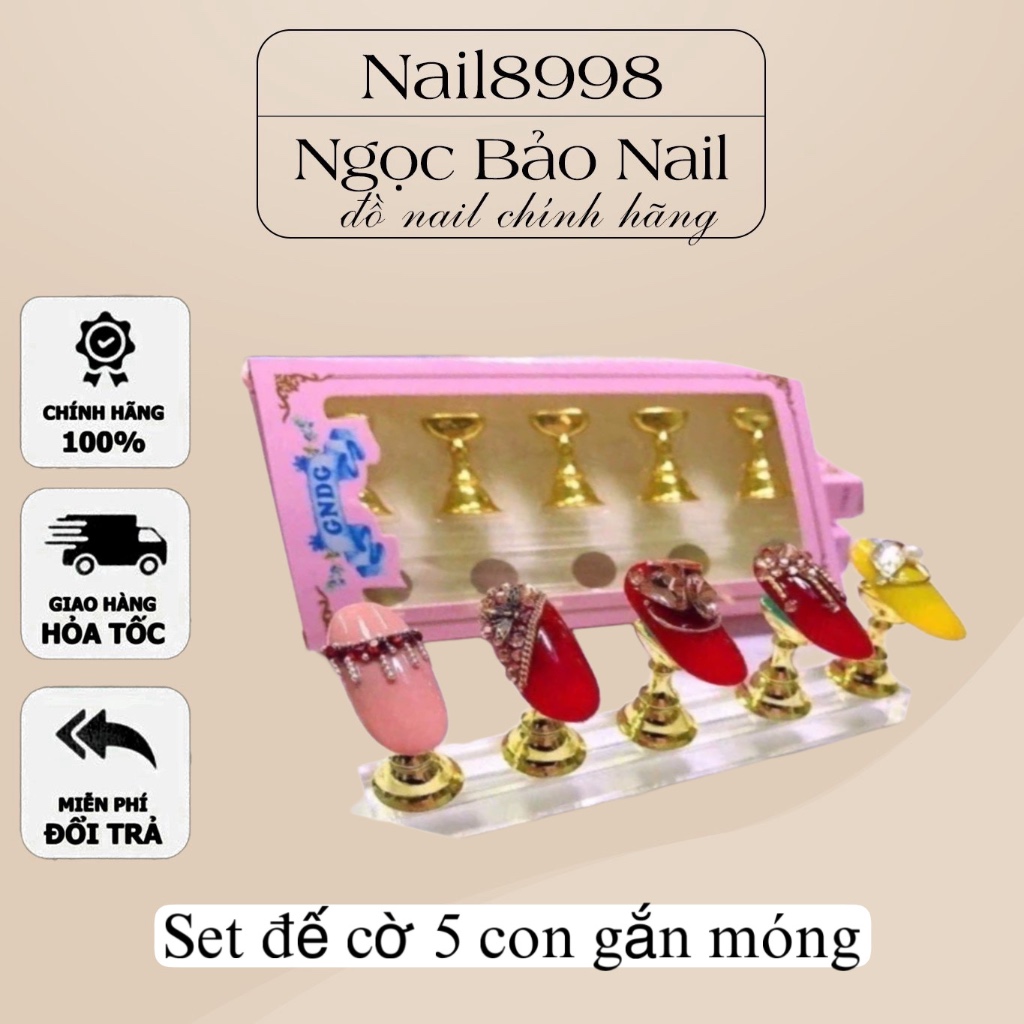 Đế 5 con cờ làm mẫu nails