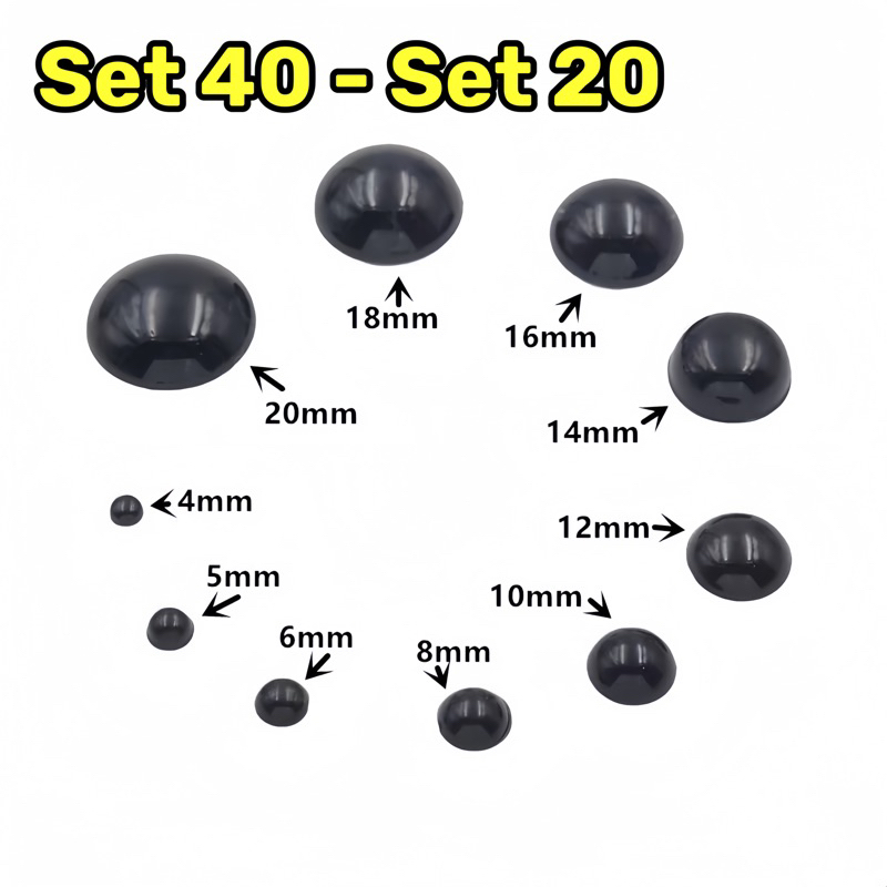 Mắt thú dán nhiều size