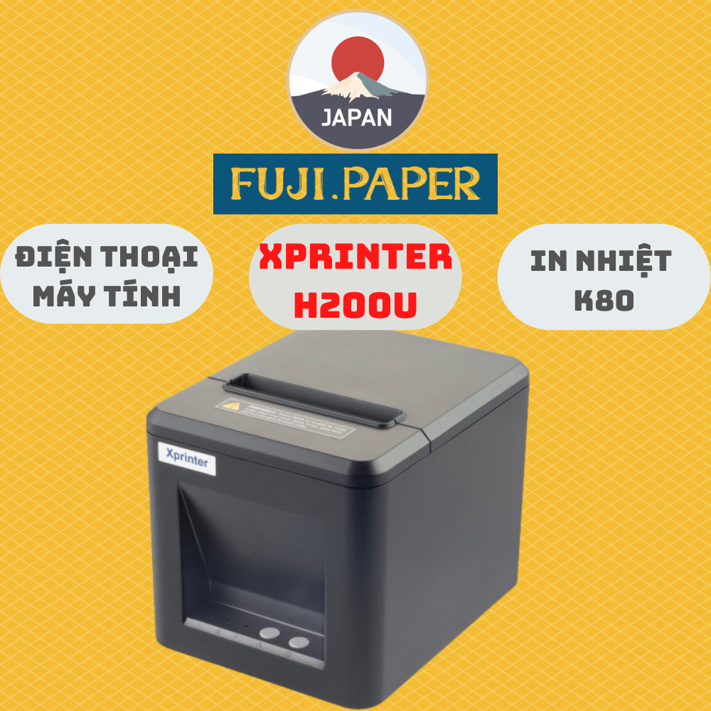 Máy in hoá đơn K80 Xprinter H200U/Q80C/T80A/Q805K 2023 dao tự cắt ( In máy tính + Điện thoại )