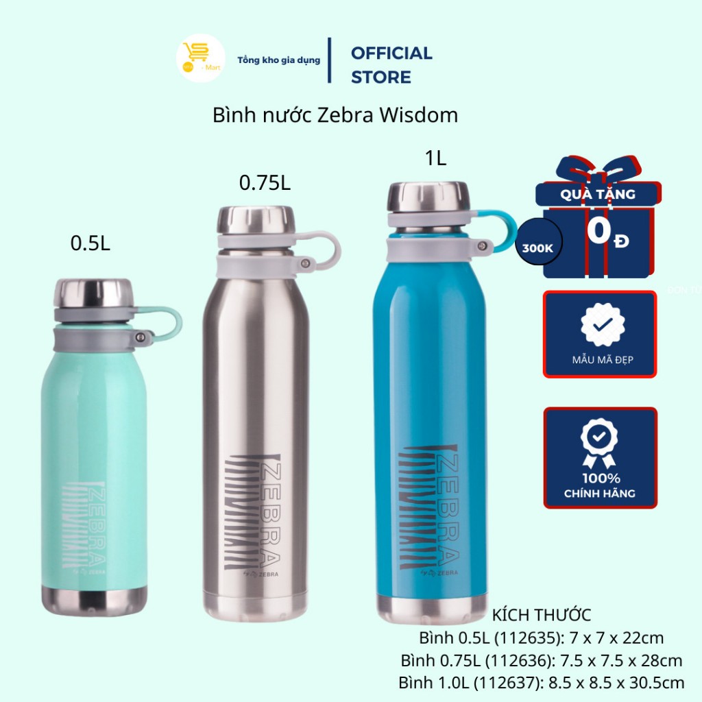 Bình nước Zebra Wisdom