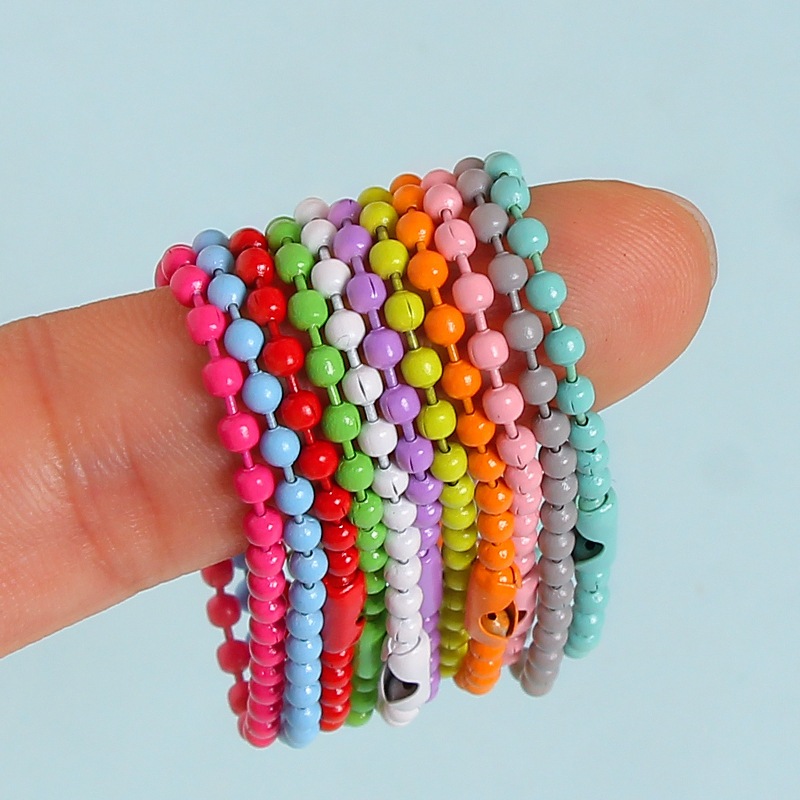 Set 10 dây bi làm móc khóa, treo thú len nhiều màu