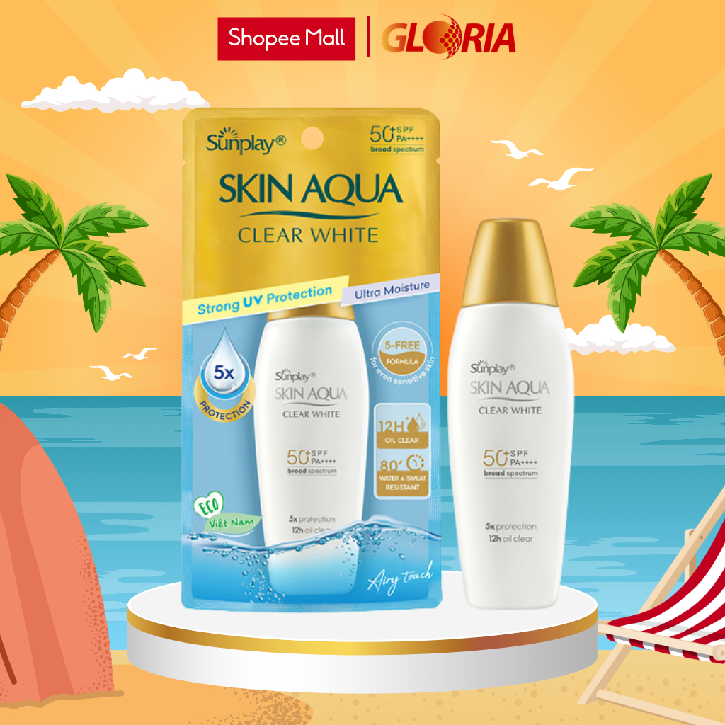 Sữa Chống Nắng Hàng Ngày Dưỡng Trắng Cho Da Dầu Sunplay Skin Aqua Clear White SPF50 25g - 55g
