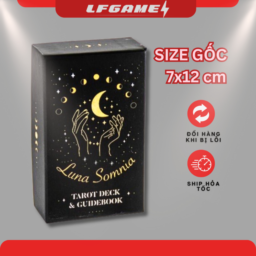 [SIZE GỐC+Tặng đá] Bài Tarot LUNA SOMNIA size gốc 7x12 78 lá bài bói oracle