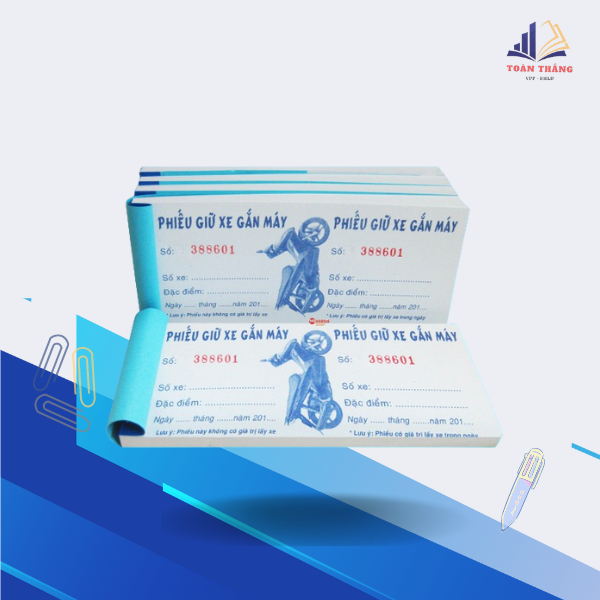 Phiếu giữ xe không số (100 tờ)