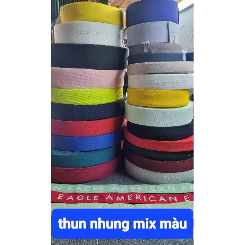 Thun nhung mix màu