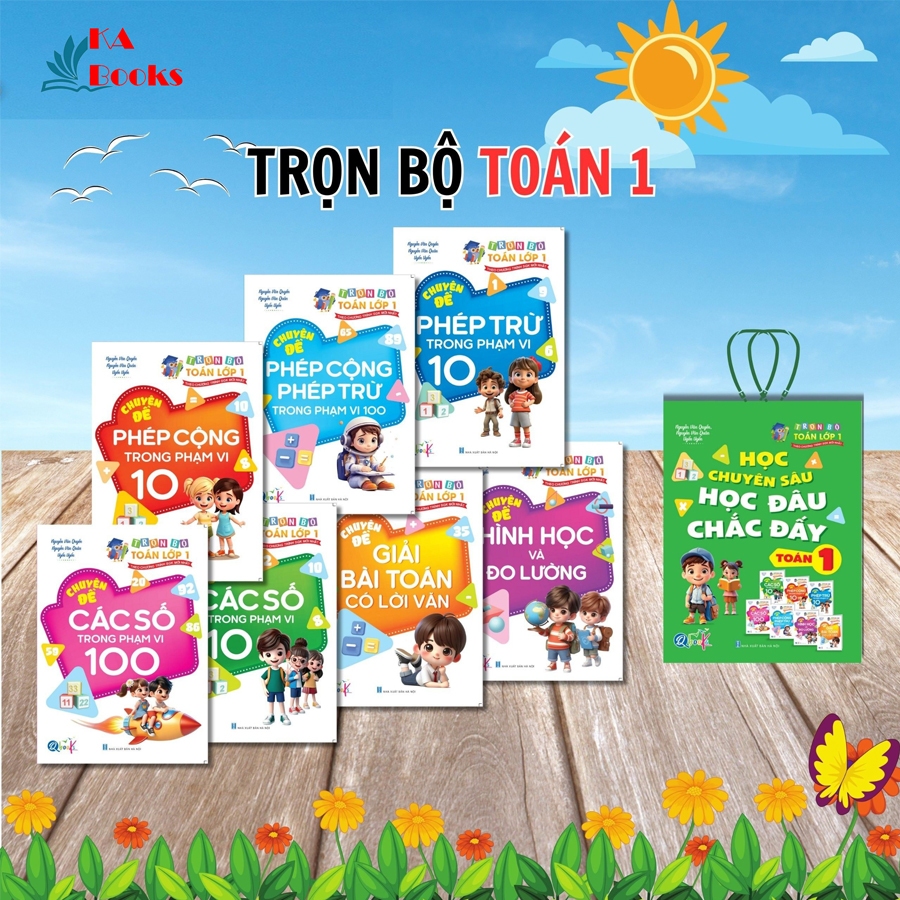 Sách - Túi Trọn Bộ Toán 1 - Biên soạn theo chương trình SGK mới - Cả năm ( 7 Cuốn )