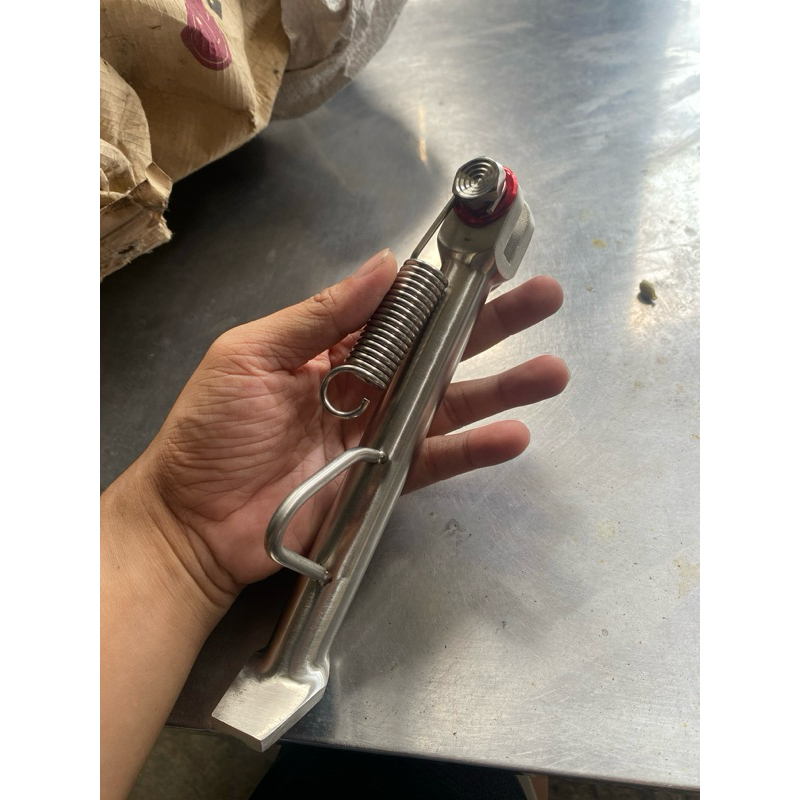chân chống nghiêng inox 304 dày 3ly các dòng xe ( kèm ốc + lò xo+long đền)
