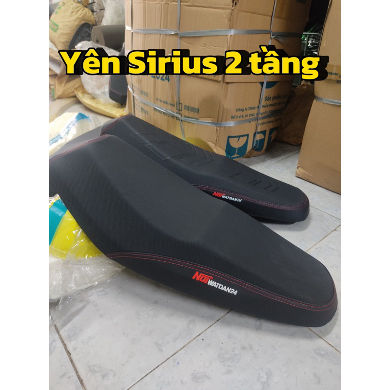 Full yên xe Sirius xăng cơ 50-110cc yên 2 tầng mút trắng và mút vàng da 4D đặc biệt