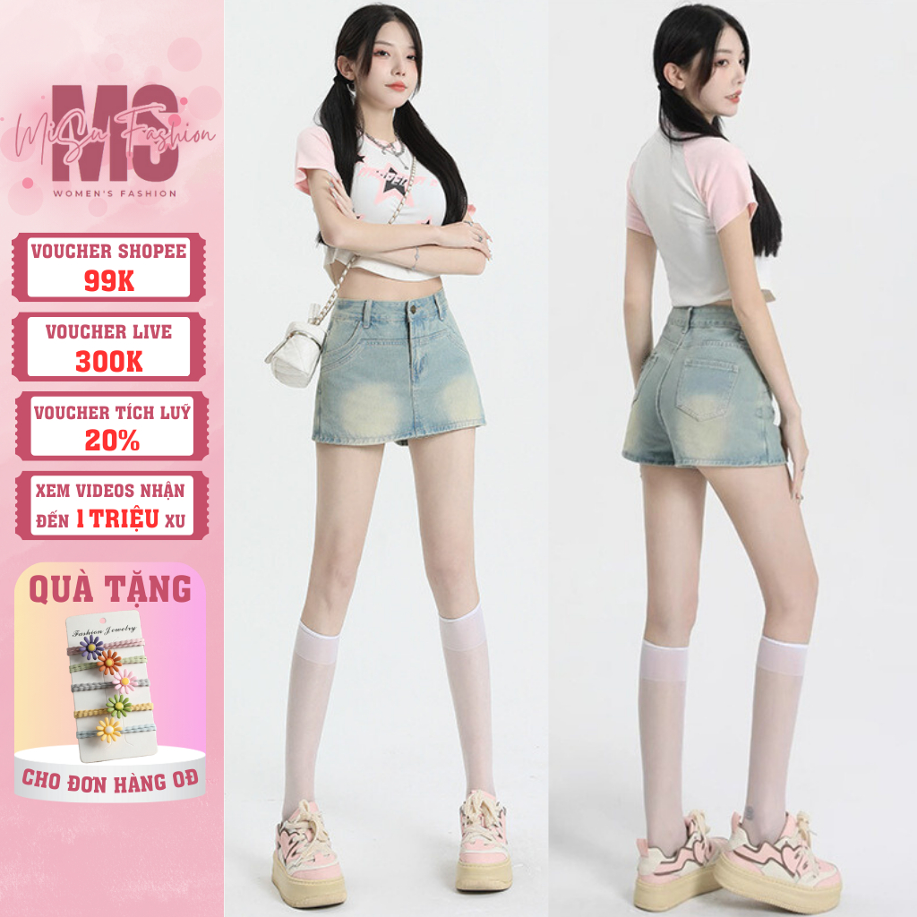 Quần Giả Váy Jean Ngắn Dáng Chữ A Có Quần Mặc Trong MiSU Quần Giả Chân Váy Dáng Ngắn Sexy GV