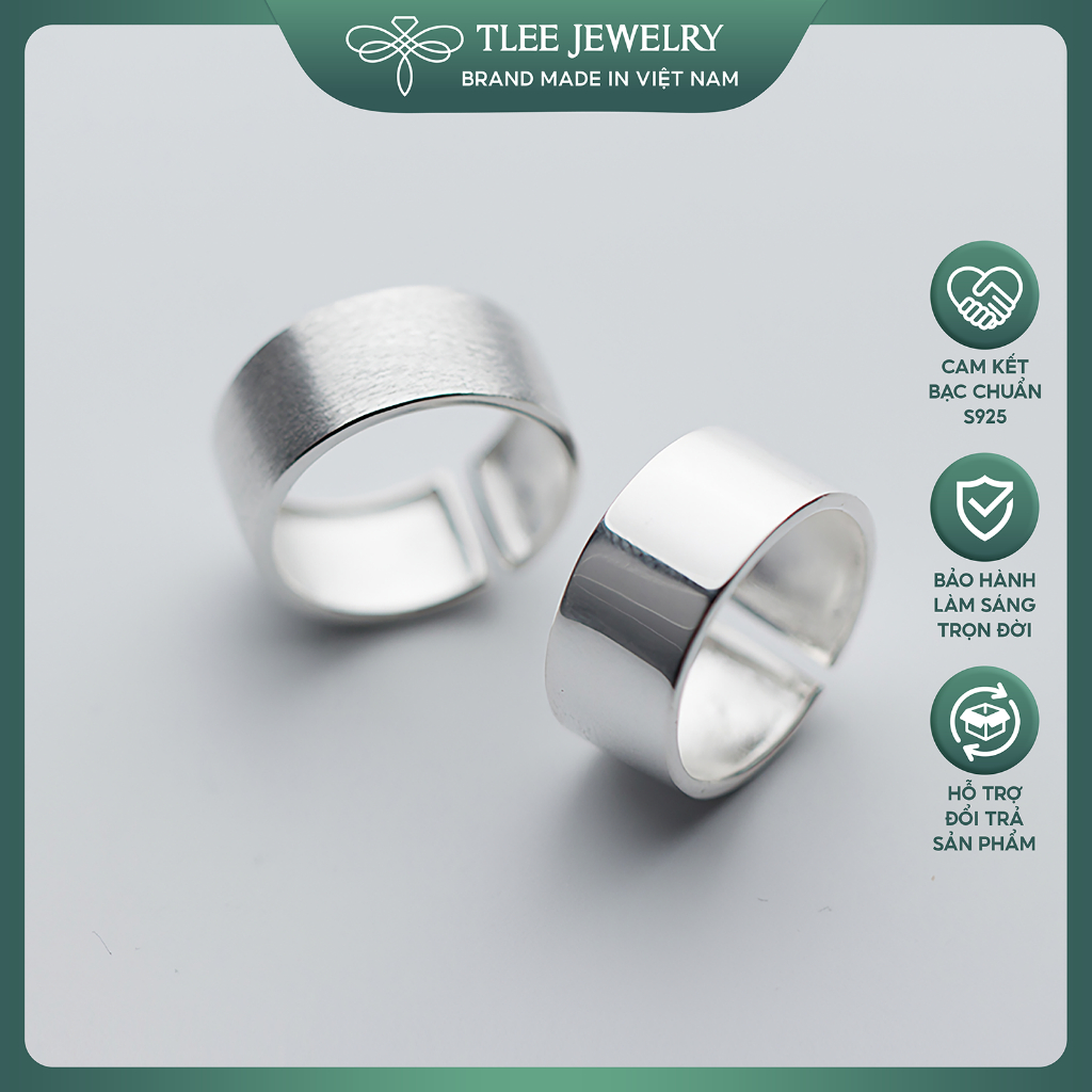 Nhẫn bạc TLEE bản trơn basic TLEE JEWELRY A0298