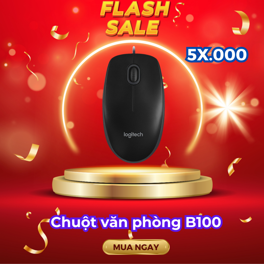 Chuột dây Logitech B100 (Đen) - SPC phân phối