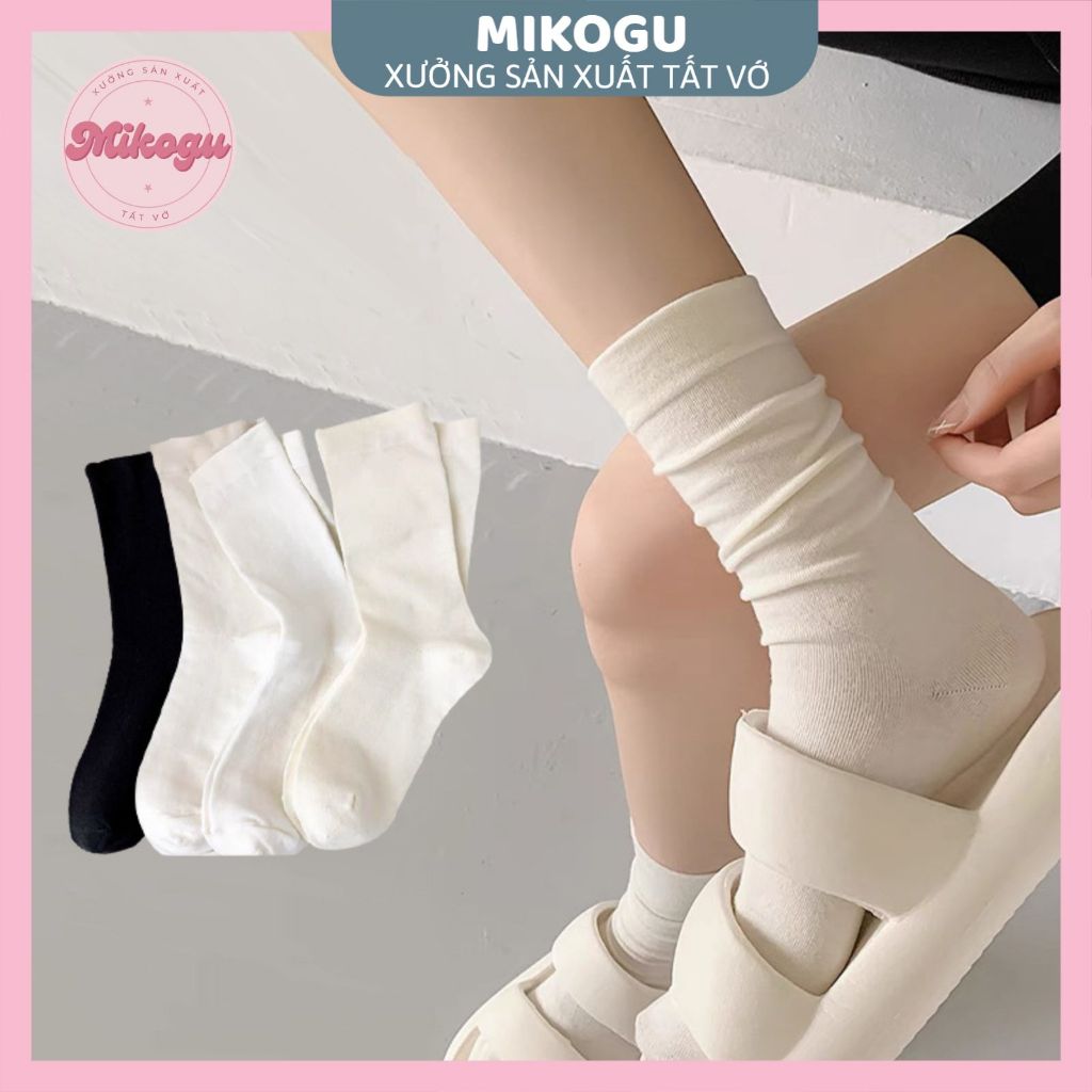 Tất vớ nam nữ - Tất nữ cổ cao chất cotton phong cách Hàn Quốc vintage Mẫu T08