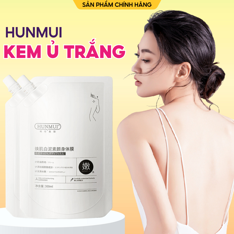 Kem Ủ Trắng HUNMUI Kem Tắm Trắng Toàn Thân HUNMUI 300g Dưỡng Trắng Da Toàn Thân