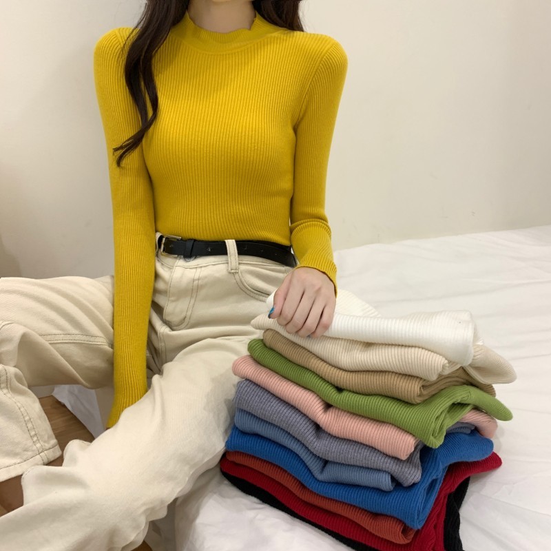 Áo len gân cổ 3 phân chất đẹp