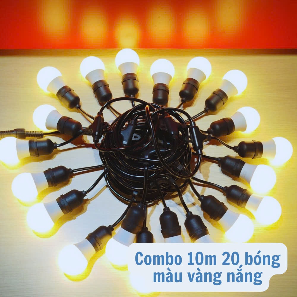 Dây đèn led trang trí ngoài trời, dây led đèn tròn trang trí quán café,trà sữa,decor, event 5m10m20m