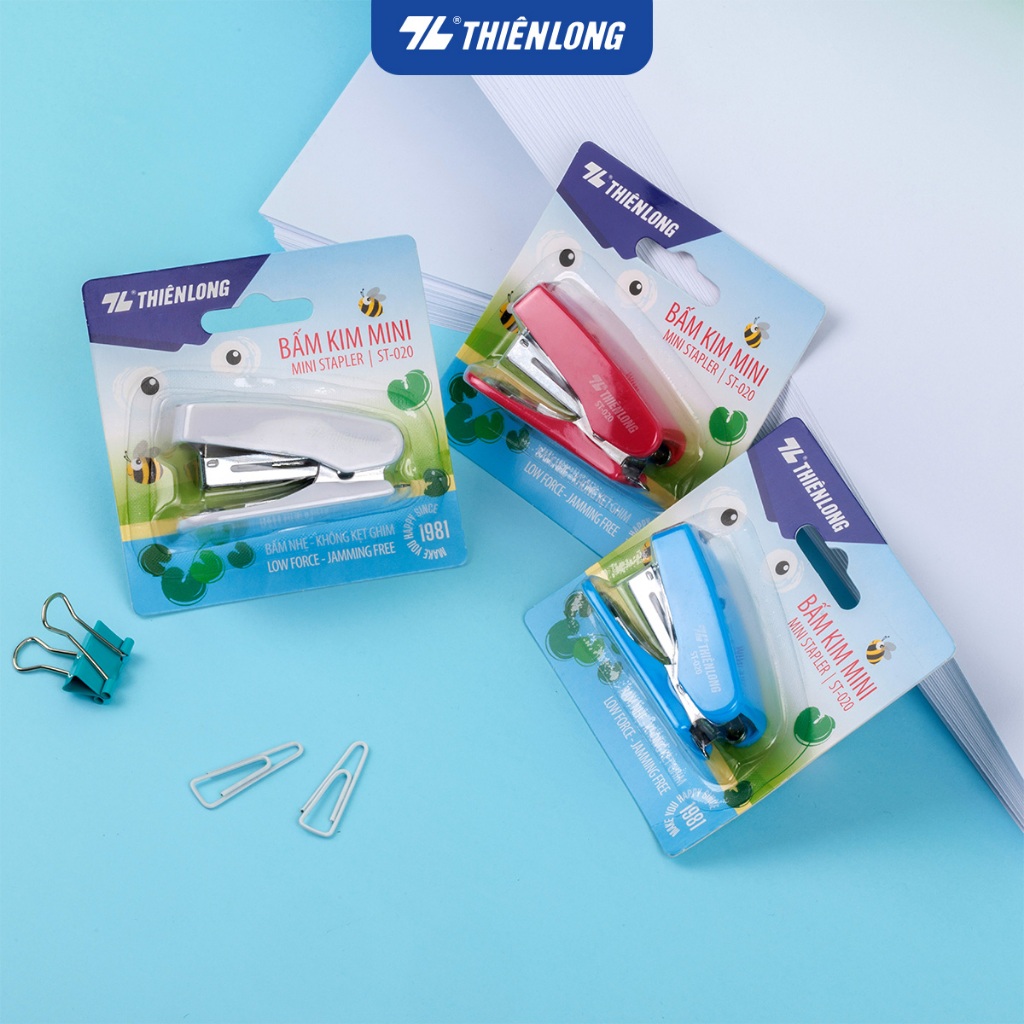 Bấm kim mini số 10 - Mini Stapler Thiên Long - Bấm nhẹ hơn - Màu ngẫu nhiên