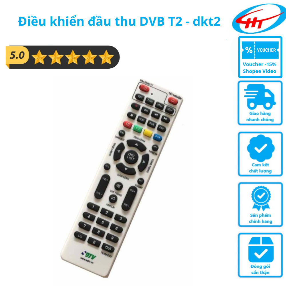 [Tặng kèm Pin] Điều khiển đầu thu DVB T2 - SDTV - Hàng chính hãng