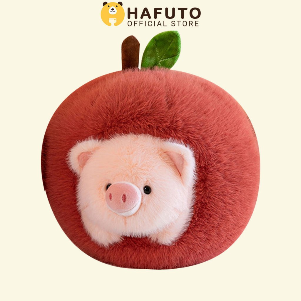Gấu Bông Heo Trong Quả Táo 2 Trong 1 Hafuto, Đồ Chơi Thú Bông Mềm Mịn Cao Cấp Cho Mọi Lứa Tuổi