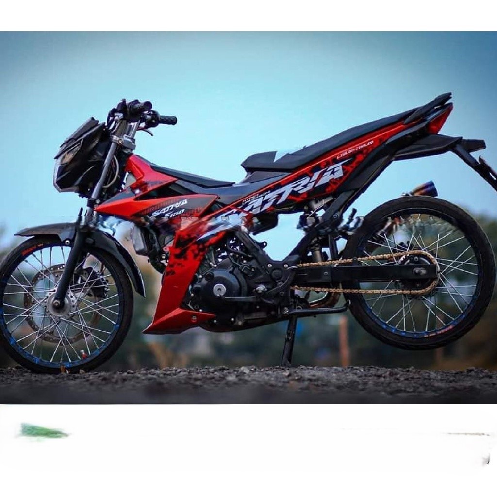 Tem rời xe Satria đỏ đen (B)