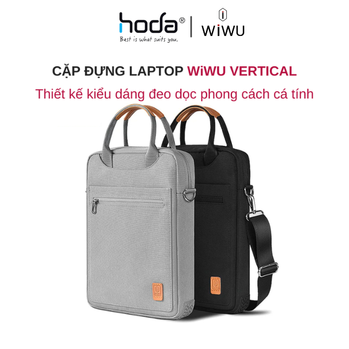 Túi Xách Dọc Wiwu Pioneer Bag Chống Sốc Máy Tính Bảng Pro 12.9 M1/ Laptop/Macbook 13.3 inch Quai Đeo