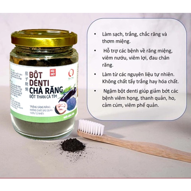 Bột Denti Chà Răng - Denti đánh răng - Bột than cà tím (100gr)