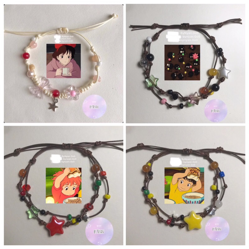 {ByNyan) Vòng tay dây rút Handmade Ghibli (đọc kỹ mô tả lưu ý)
