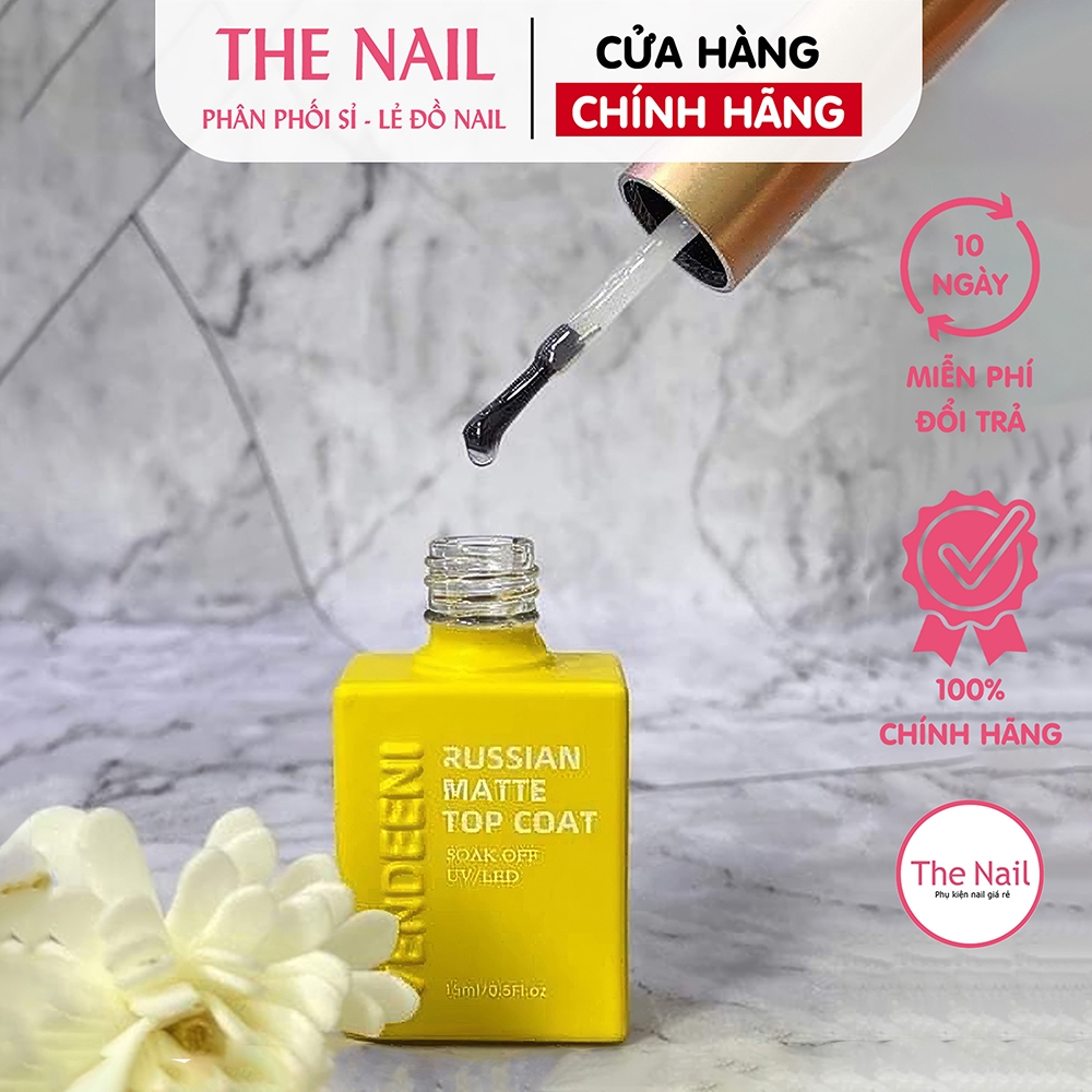 Top lì không lem Vendeeni chính hãng 15ml - Gel liên kết làm nền chà tráng gương, vẽ móng, trang trí làm nail
