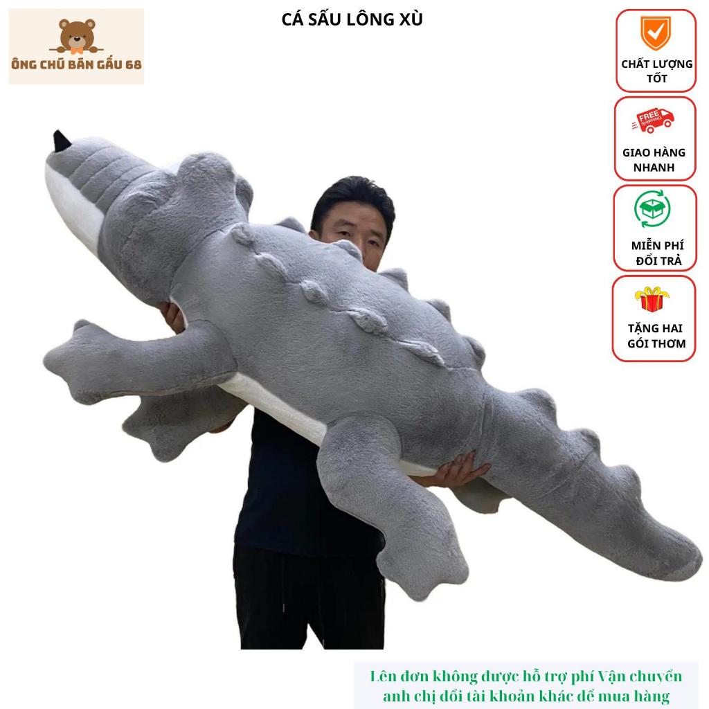 Gấu bông Cá Sấu Lông Xù Gấu Bông Cao Cấp Hàng Quảng Châu Size Đại