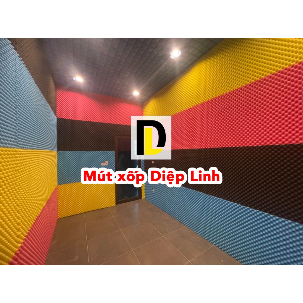 Mút tiêu âm, Mút cách âm, tấm to kt 1.6 x 2m dày 3cm và 5cm - LOẠI 1 bền, tỉ trọng cao dùng cho phòng thu