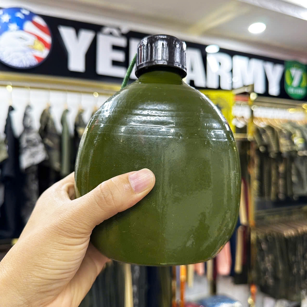 Bình Tông Đựng Nước Đựng Rượu - Hàng QĐ Lưu Kho Chưa Quan Sử Dụng - Vỏ Nhôm Dày Có Camen