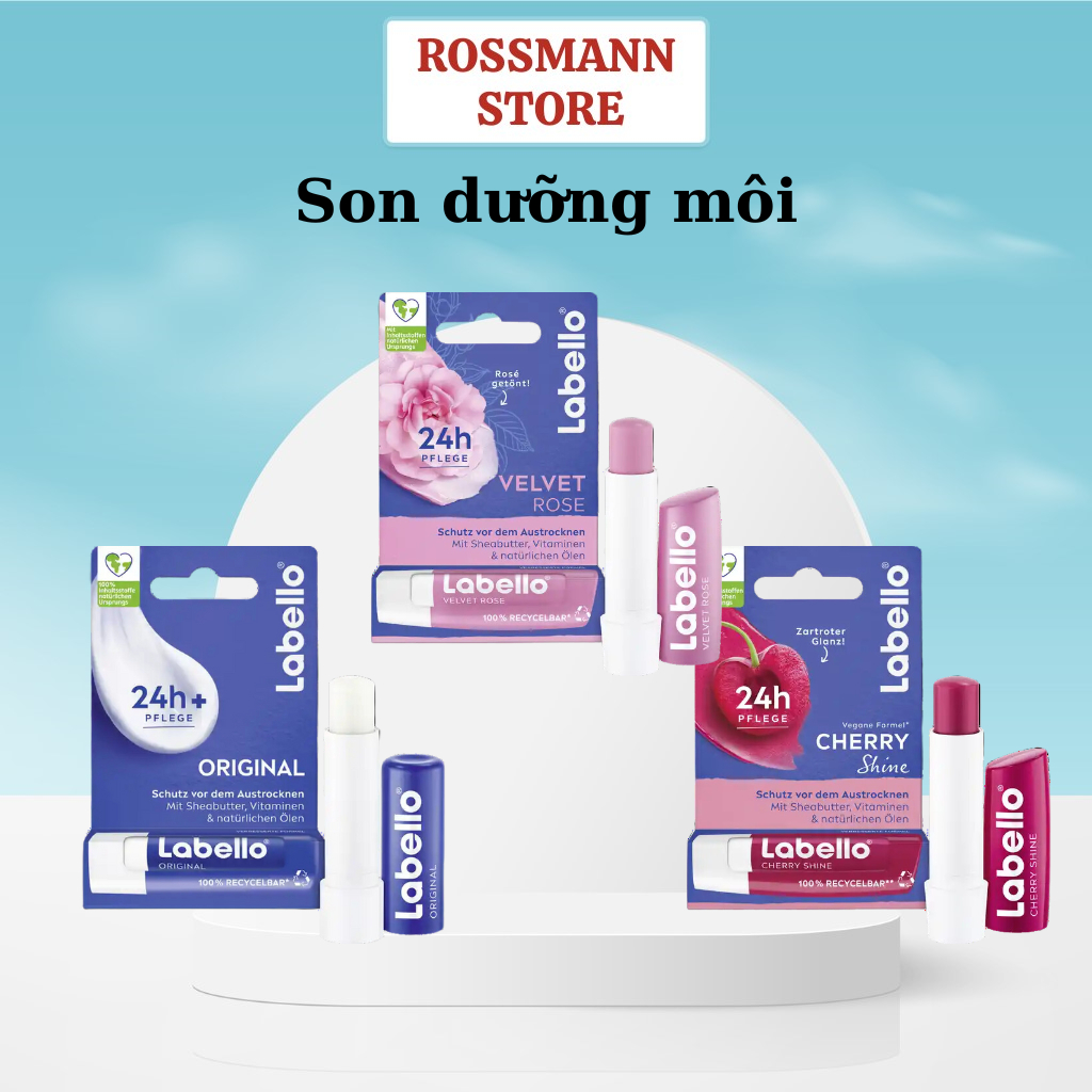 Son Dưỡng Môi Labello Giúp Môi Căng Mọng, mềm Mịn Lâu Dài - Đức