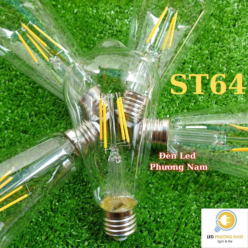 [COMBO 2 ] BÓNG ĐÈN Led EDISON ST64, Trang Trí tiết kiệm điện, ánh sáng Vàng