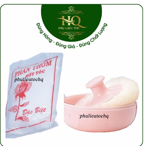 Hộp bông phấn hớt tóc, phấn hớt tóc
