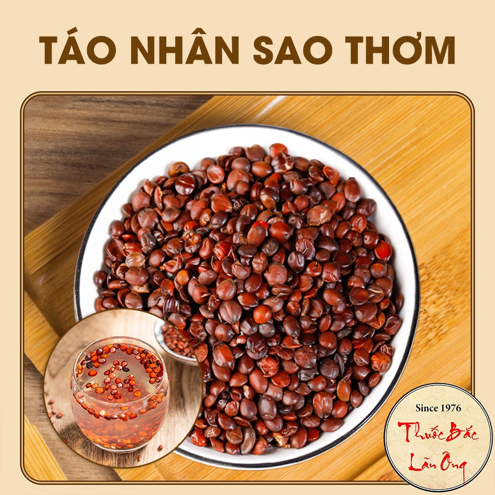 Táo nhân 1kg, đã sao thơm, toan táo nhân, trà táo nhân thơm, sạch, không lẫn tạp chất - Lãn Ông