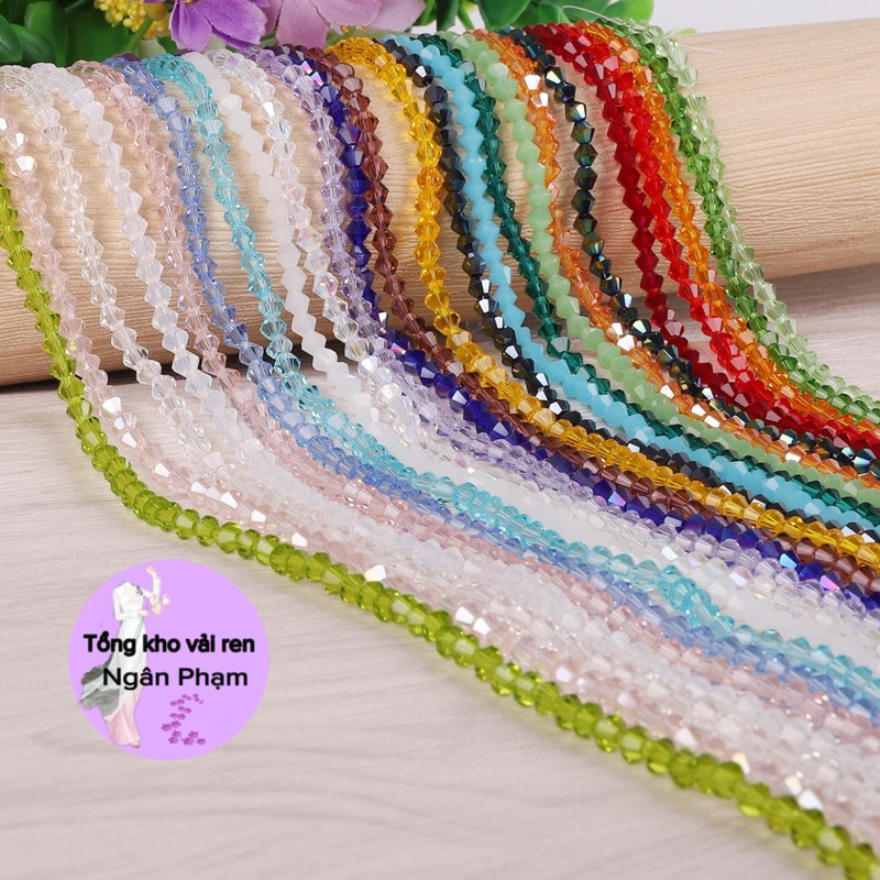 ĐÁ PHA LÊ THOI 4mm( CHÙM 10 DÂY)