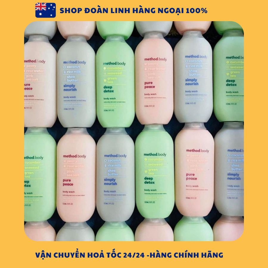(Vitamin úc đi air) Sữa tắm Method body, hàng Úc