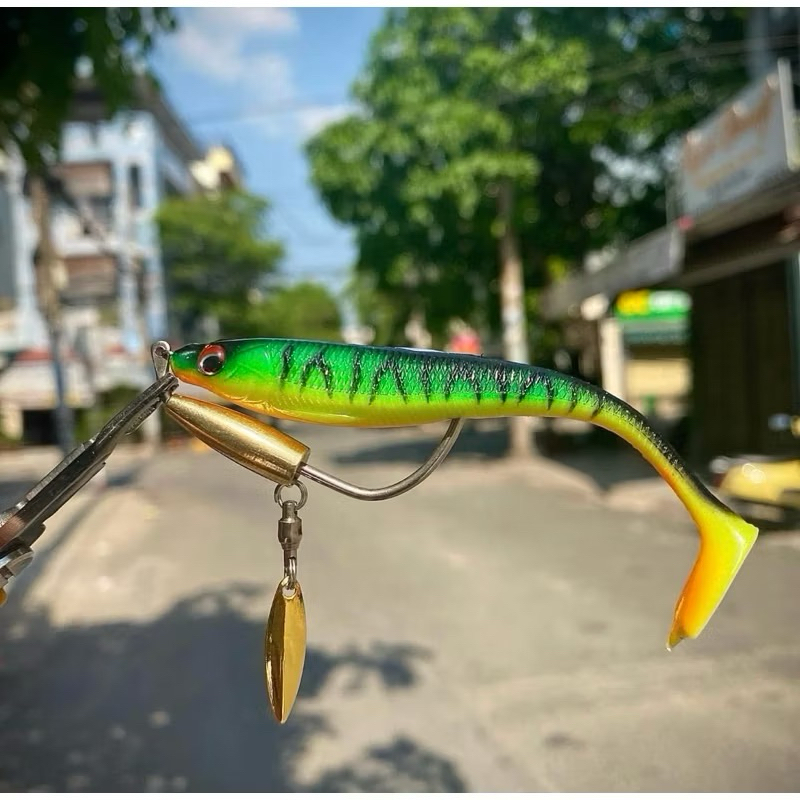 Combo Mồi Mềm NFF Chính Hãng Kèm Lưỡi AR15, Lưỡi Công Nghiệp- Mồi Mềm Câu Lure Chuyên Lóc, Chẽm, Măng Siêu Nhạy