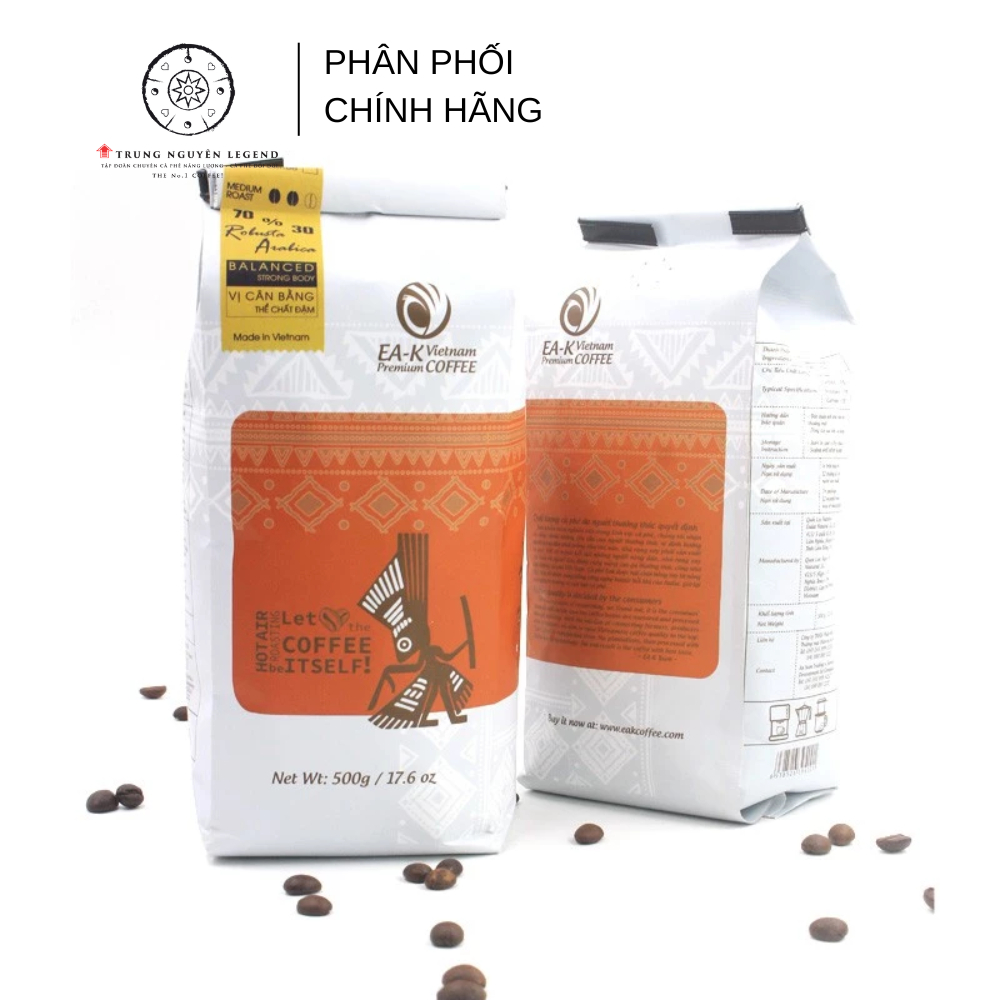 Cà Phê Hạt Mộc EAK Robusta Arabica 500g
