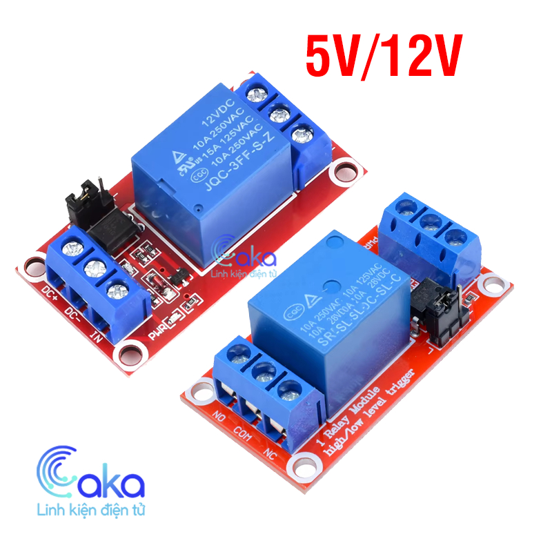 Module Relay 1 Kênh 5V 12V 10A kích High/Low