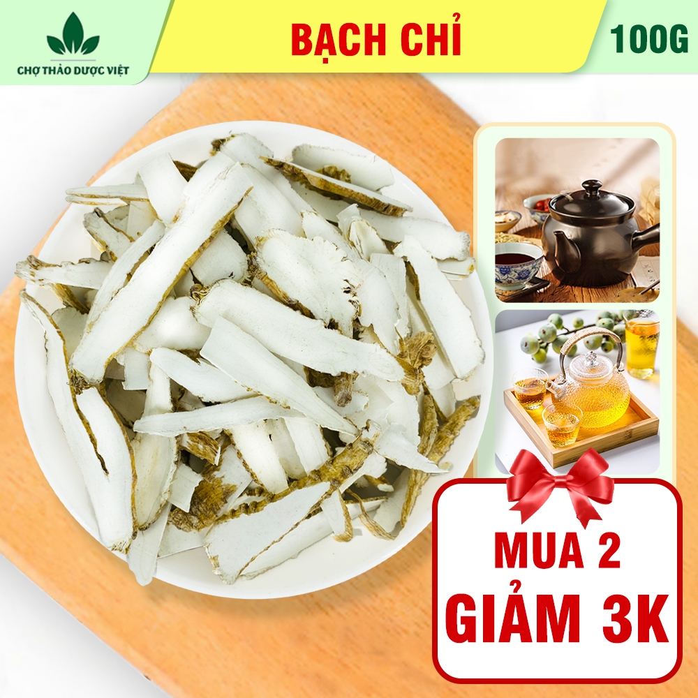 Bạch chỉ khô 100g, thái lát mỏng, trắng, thơm, dùng pha trà, hầm canh - Chợ Thảo Dược Việt